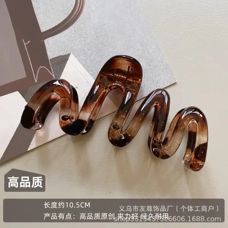 Large Black Shark Hair Clip for Women 12cm