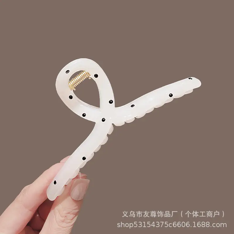 Large Black Shark Hair Clip for Women 12cm
