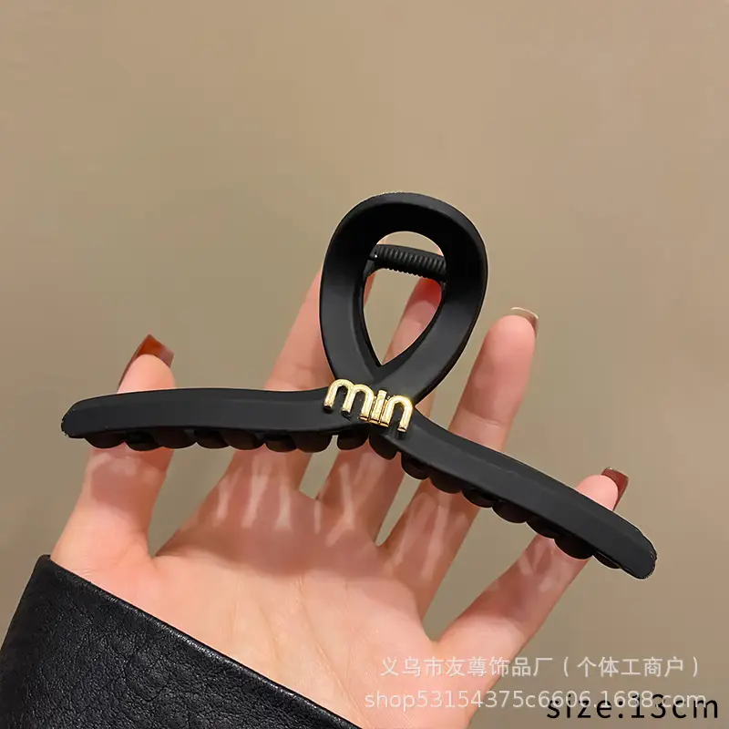 Large Black Shark Hair Clip for Women 12cm