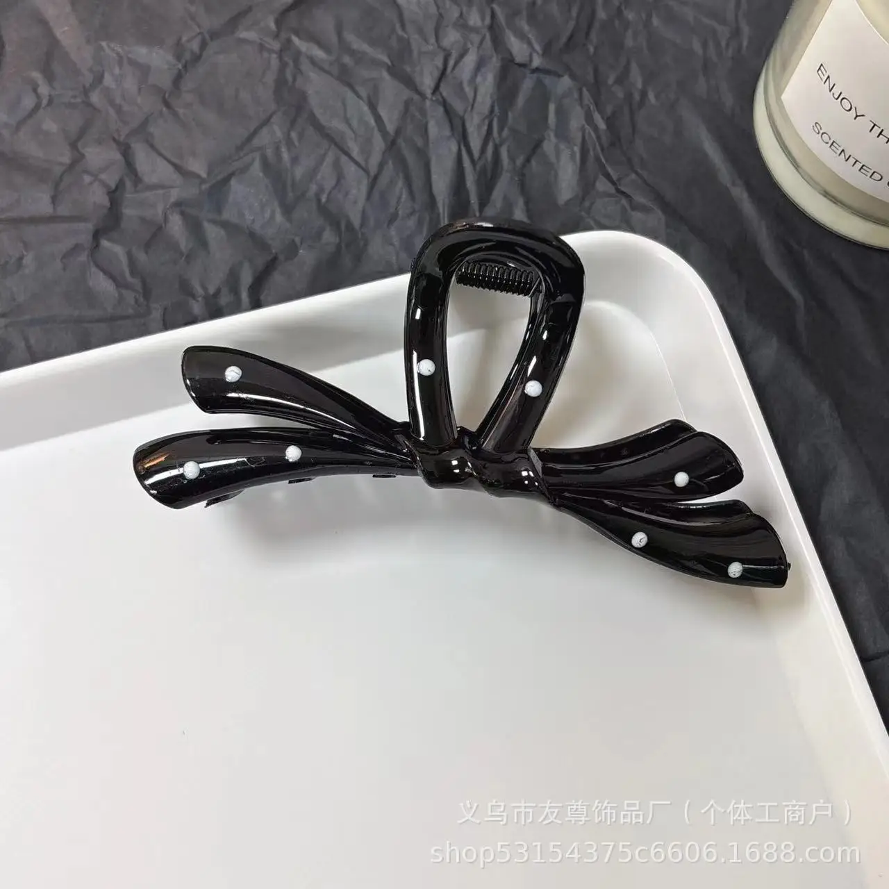 Large Black Shark Hair Clip for Women 12cm