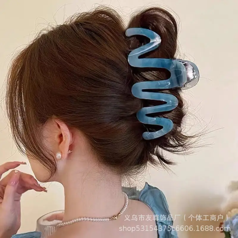 Large Black Shark Hair Clip for Women 12cm