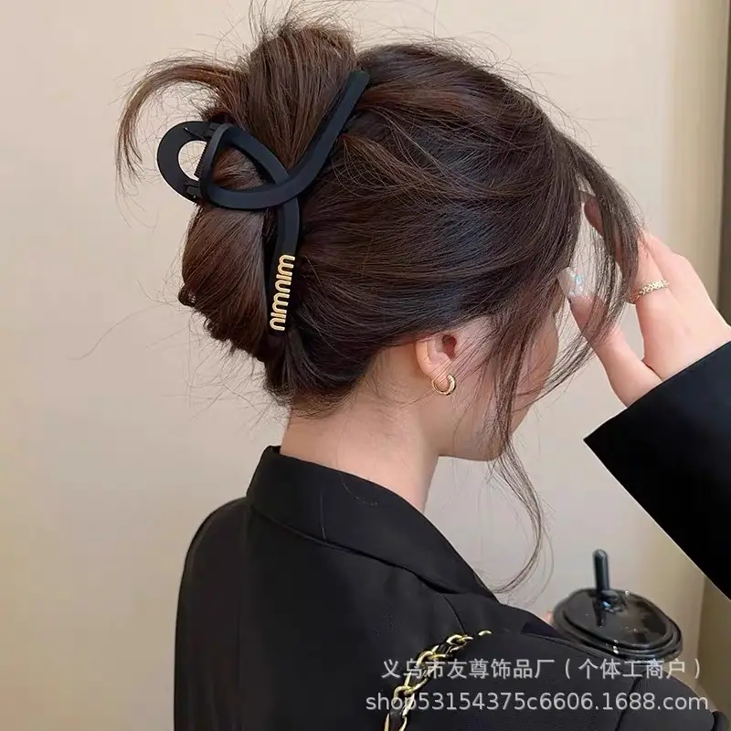 Large Black Shark Hair Clip for Women 12cm
