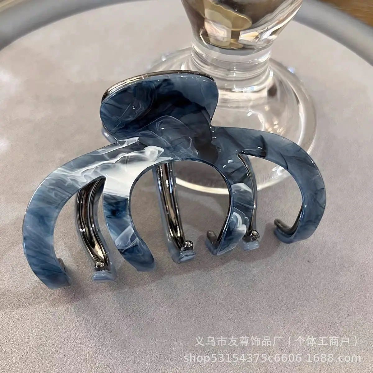 Large Black Shark Hair Clip for Women 12cm