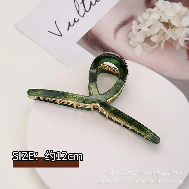 Large Black Shark Hair Clip for Women 12cm