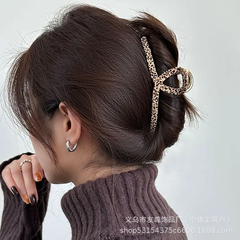 Large Black Shark Hair Clip for Women 12cm