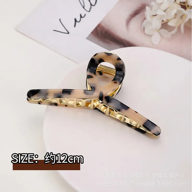 Large Black Shark Hair Clip for Women 12cm