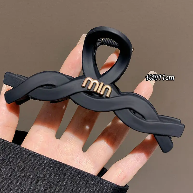 Large Black Shark Hair Clip for Women 12cm