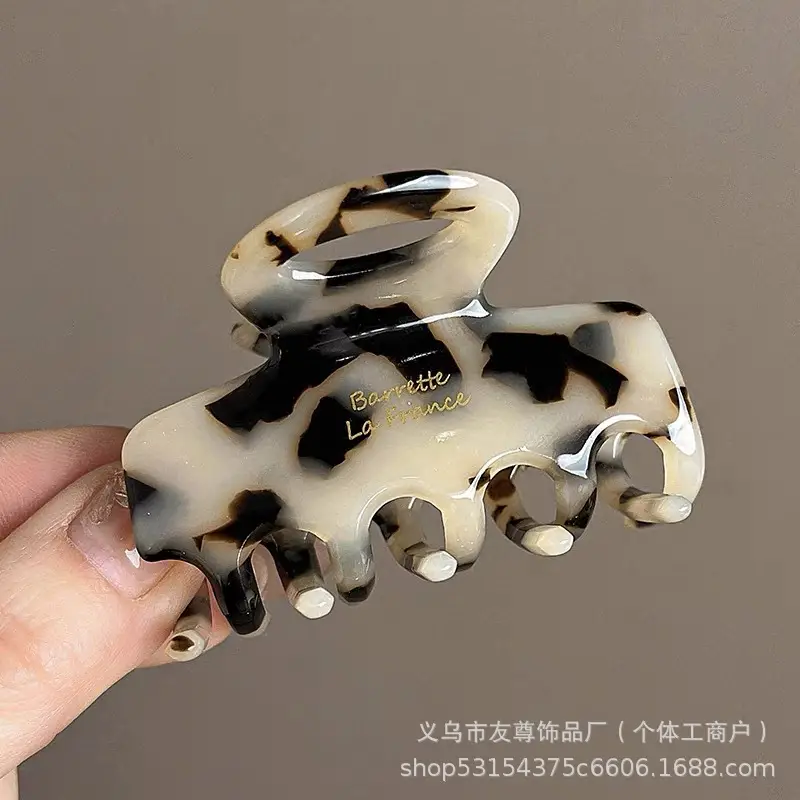 Large Black Shark Hair Clip for Women 12cm