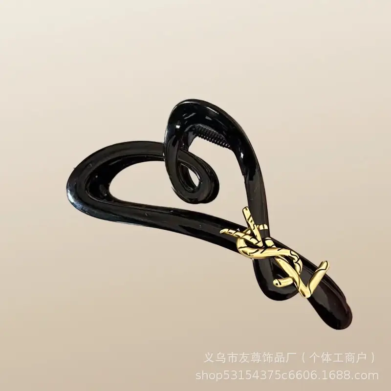 Large Black Shark Hair Clip for Women 12cm