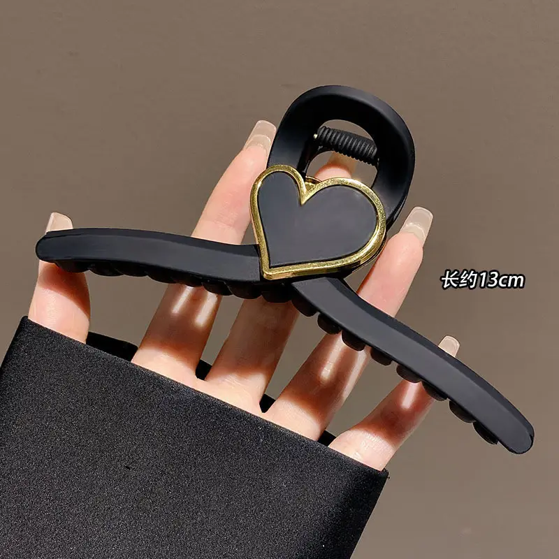 Large Black Shark Hair Clip for Women 12cm