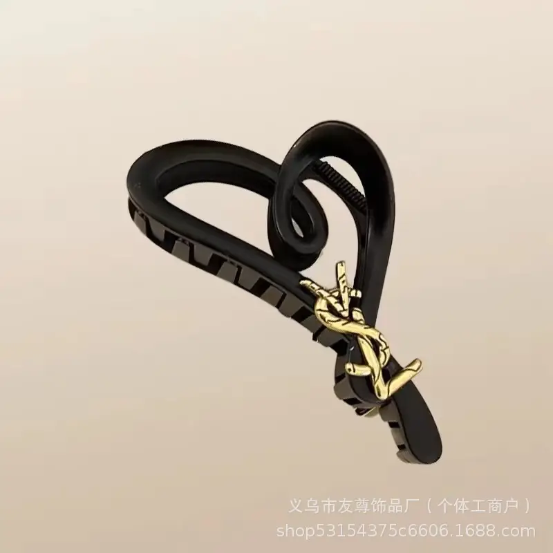 Large Black Shark Hair Clip for Women 12cm