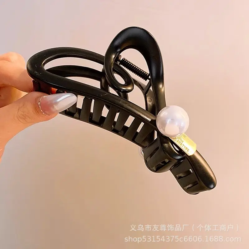 Large Black Shark Hair Clip for Women 12cm