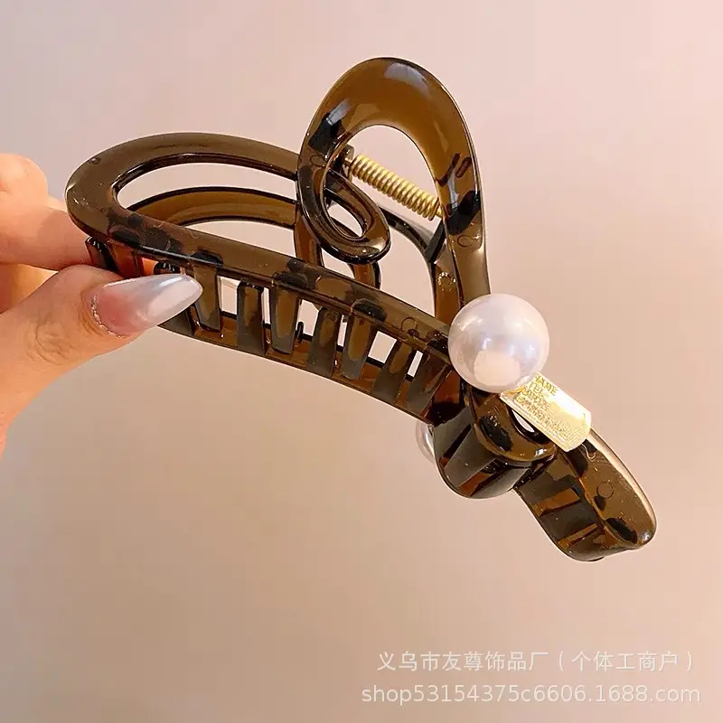 Large Black Shark Hair Clip for Women 12cm