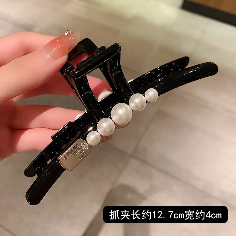 Large Black Shark Hair Clip for Women 12cm