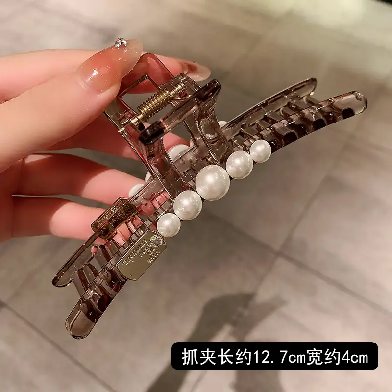 Large Black Shark Hair Clip for Women 12cm