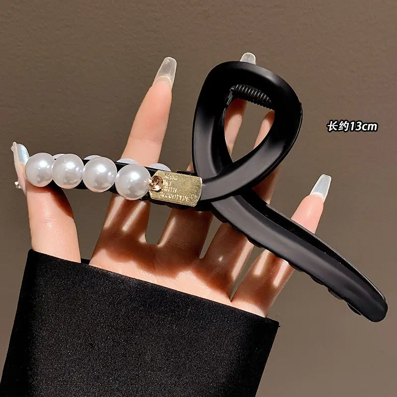 Large Black Shark Hair Clip for Women 12cm