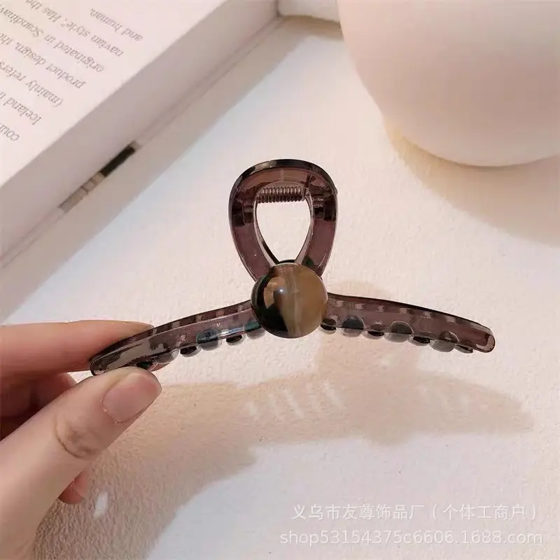 Large Black Shark Hair Clip for Women 12cm