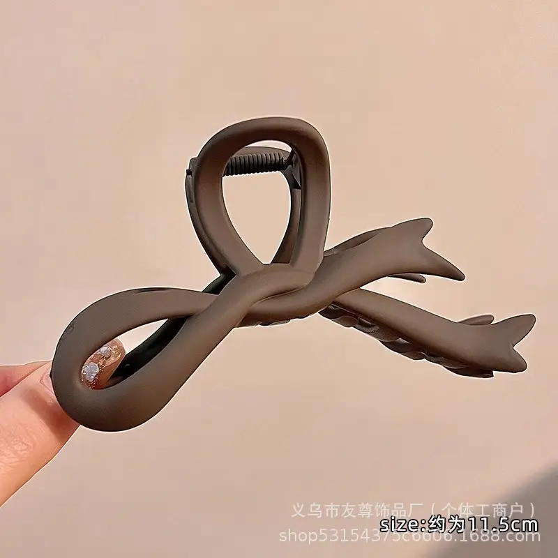 Large Black Shark Hair Clip for Women 12cm