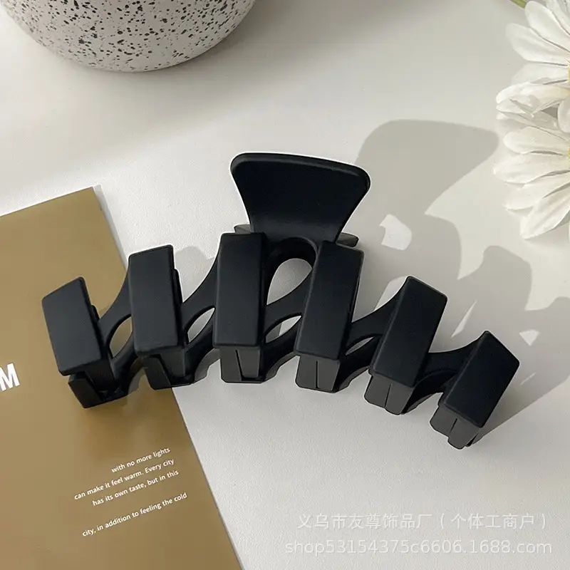 Large Black Shark Hair Clip for Women 12cm