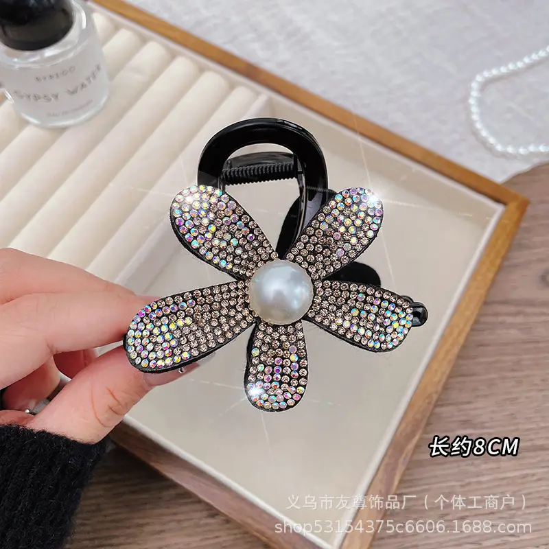 Large Black Shark Hair Clip for Women 12cm