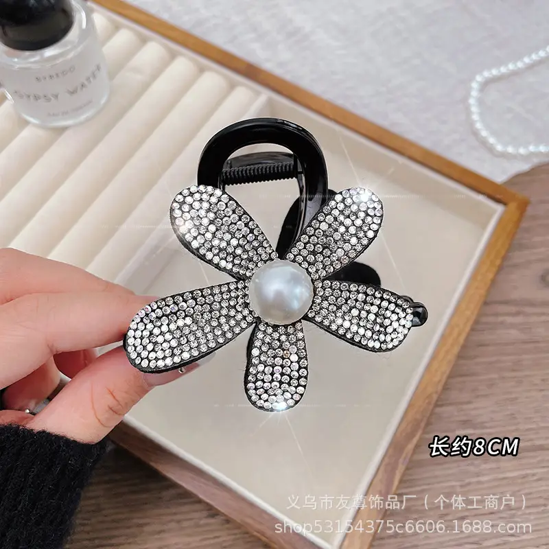 Large Black Shark Hair Clip for Women 12cm