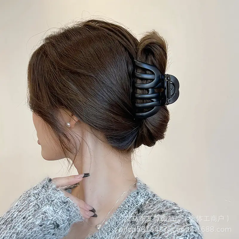 Large Black Shark Hair Clip for Women 12cm