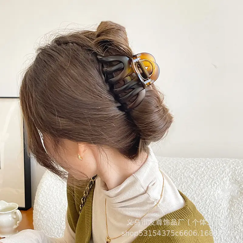 Large Black Shark Hair Clip for Women 12cm