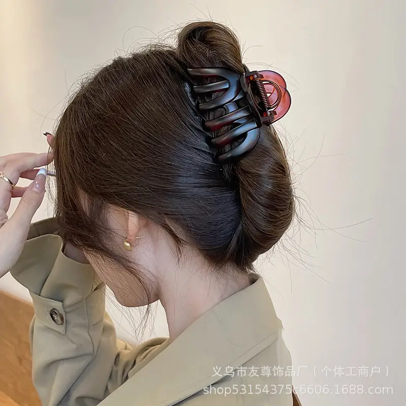 Large Black Shark Hair Clip for Women 12cm