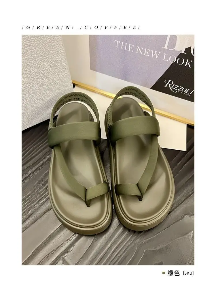 Olive Green Cross Strap Sandals for Women Casual Flip Flops — feature 8