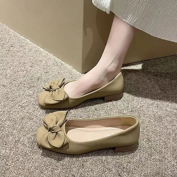Women's White Bow Flat Shoes Spring Summer 2024 - Image 6
