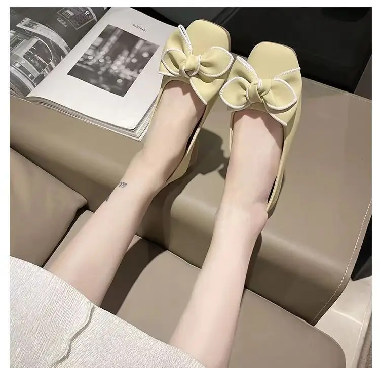 Women's White Bow Flat Shoes Spring Summer 2024 — feature 10