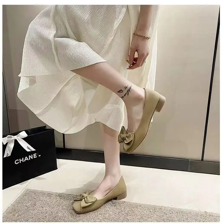 Women's White Bow Flat Shoes Spring Summer 2024 — feature 12