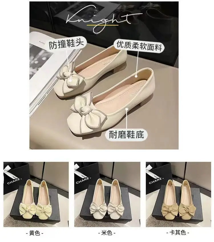 Women's White Bow Flat Shoes Spring Summer 2024 — feature 3