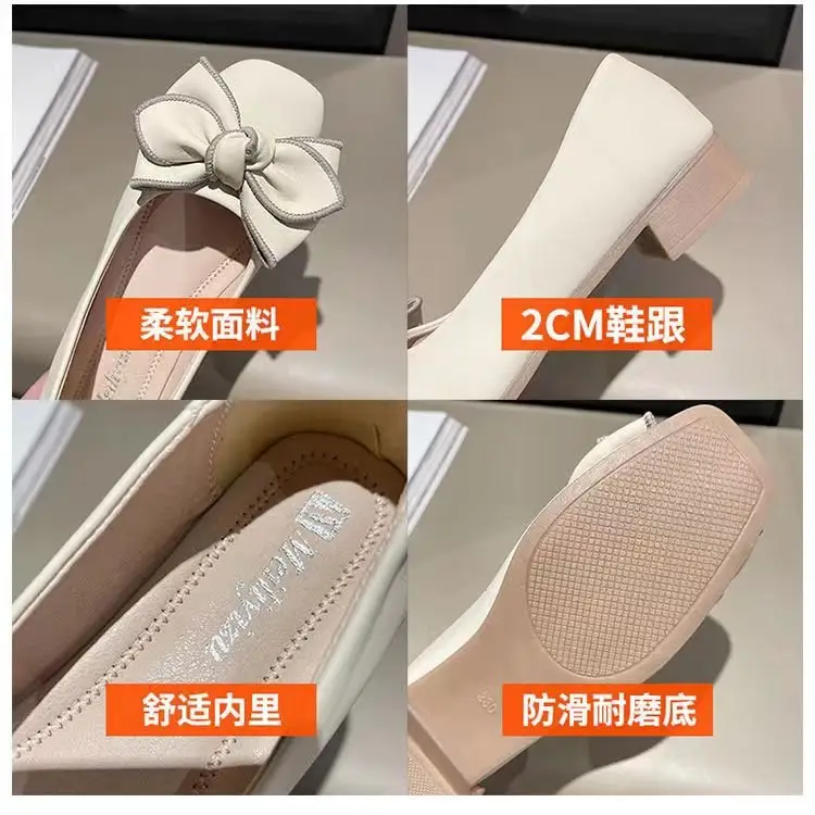 Women's White Bow Flat Shoes Spring Summer 2024 — feature 4