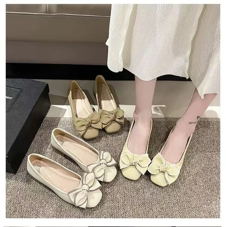 Women's White Bow Flat Shoes Spring Summer 2024 — feature 5