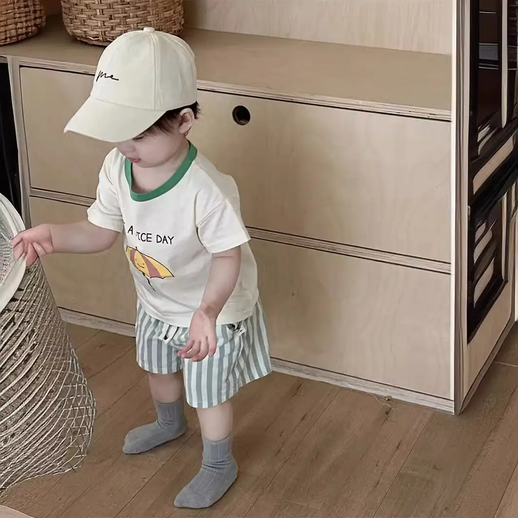 Kids Striped Shorts T-Shirt Set Summer 2025 — feature 2