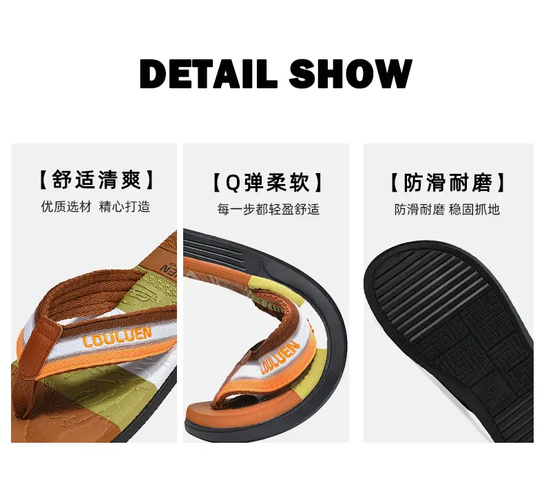 Summer new flip-flops wholesale men's non-slip soft bottom beach shoes EVA flip-flops ins trendy men's sandals — feature 12