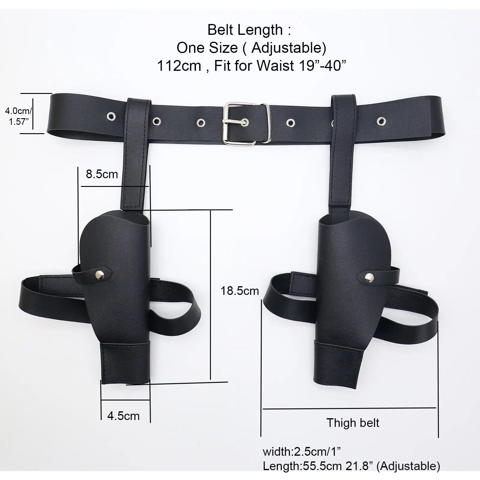 Cross-Border Police Gun Holster Western Cowboy Belt 112cm Adjustable — feature 5