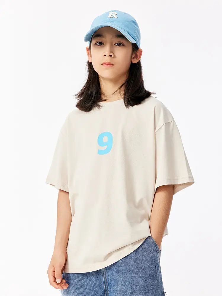Girls Blue Smile T-Shirt Cotton Summer Casual - Image 3