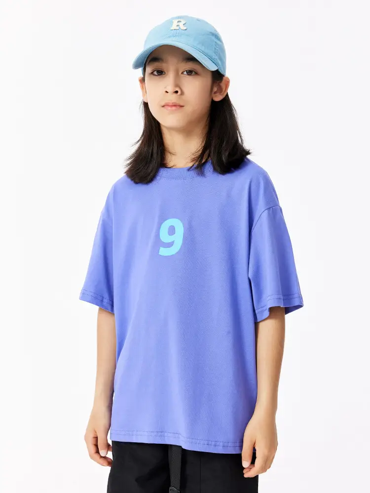 Girls Blue Smile T-Shirt Cotton Summer Casual - Image 4