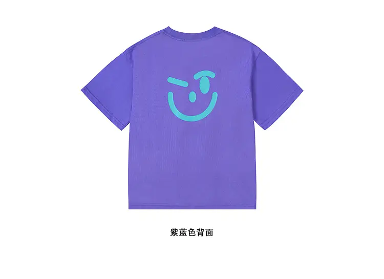 Girls Blue Smile T-Shirt Cotton Summer Casual — feature 26