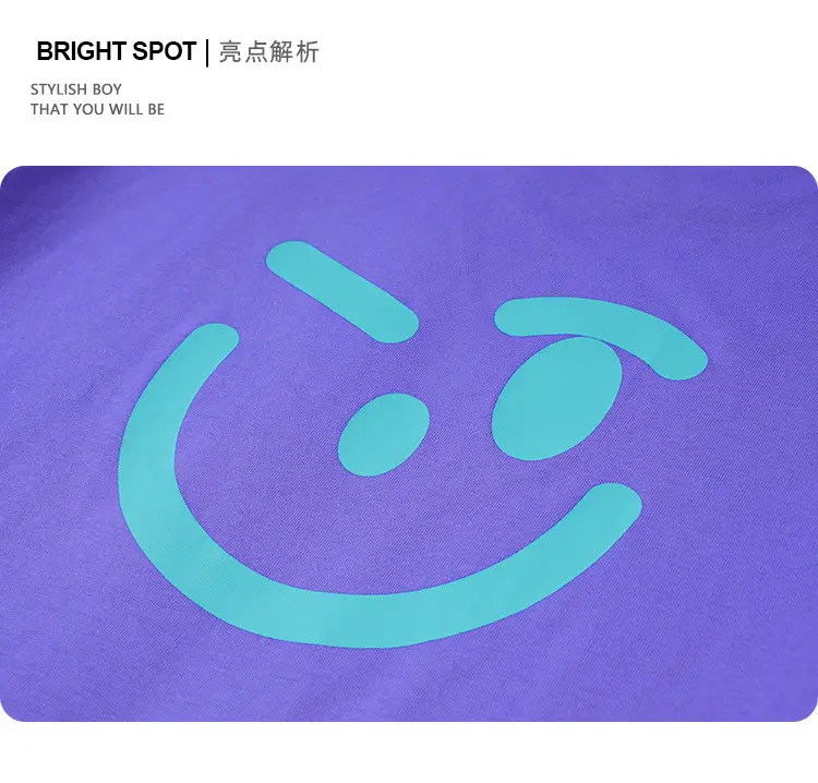 Girls Blue Smile T-Shirt Cotton Summer Casual — feature 5