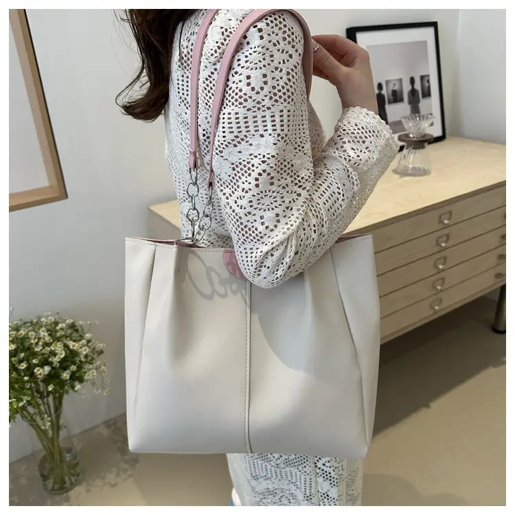 Women's Beige Shoulder Bag with Keychain & Wallet Set — feature 16