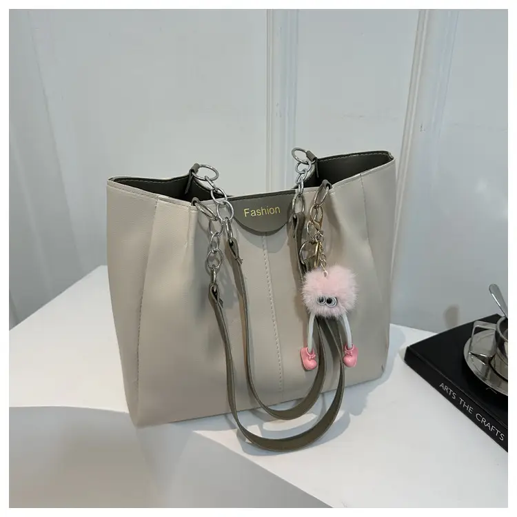 Women's Beige Shoulder Bag with Keychain & Wallet Set — feature 23