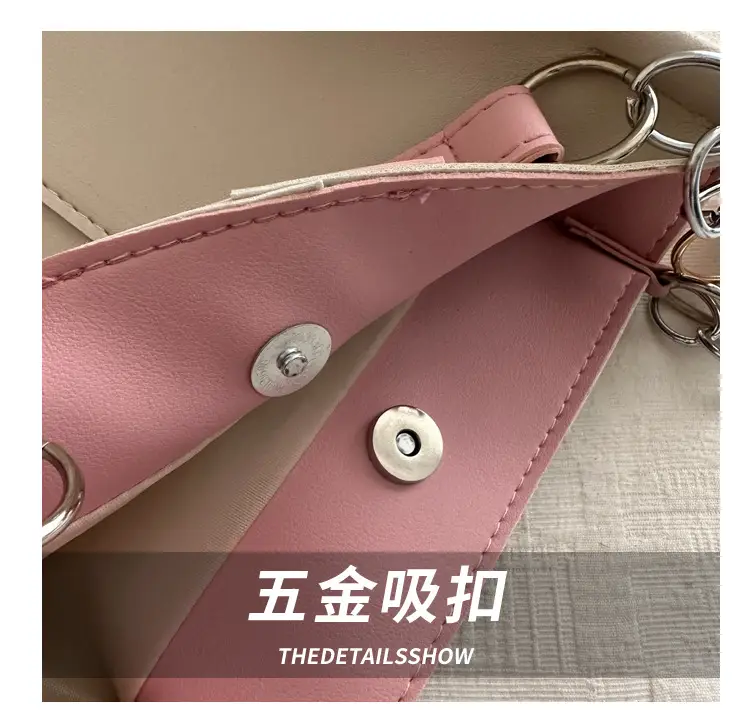 Women's Beige Shoulder Bag with Keychain & Wallet Set — feature 5