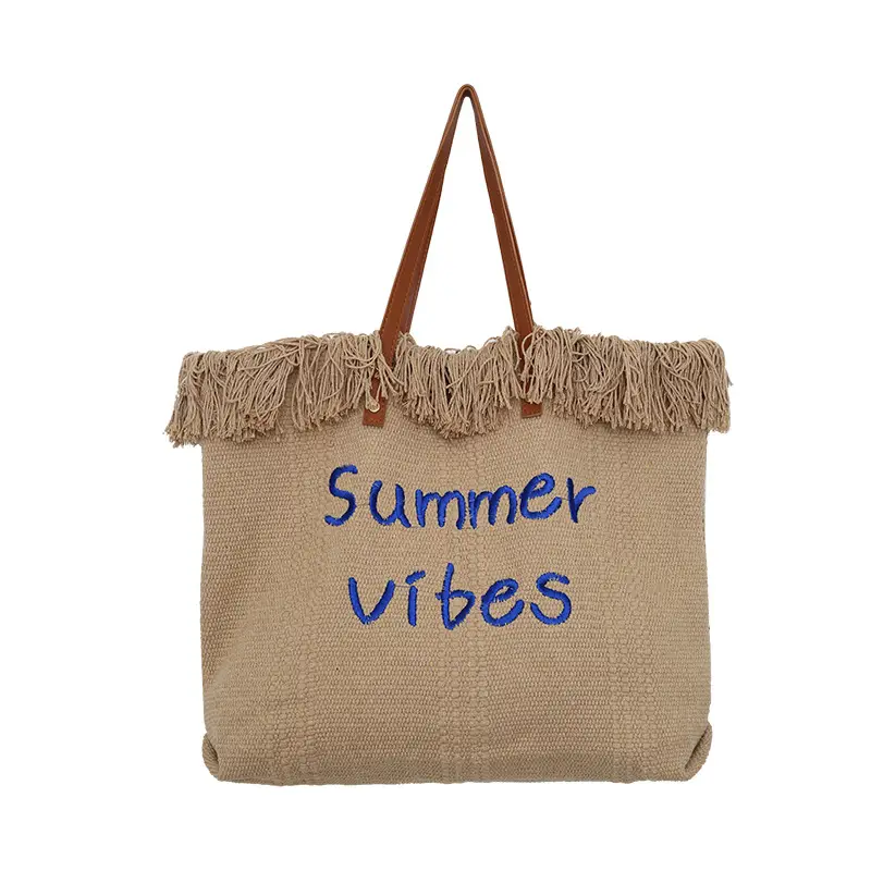 Women's Printed Shoulder Bag Summer Vibes Canvas Large