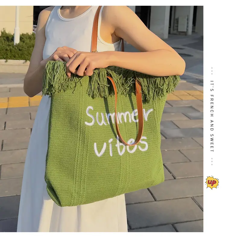 Women's Printed Shoulder Bag Summer Vibes Canvas Large — feature 15