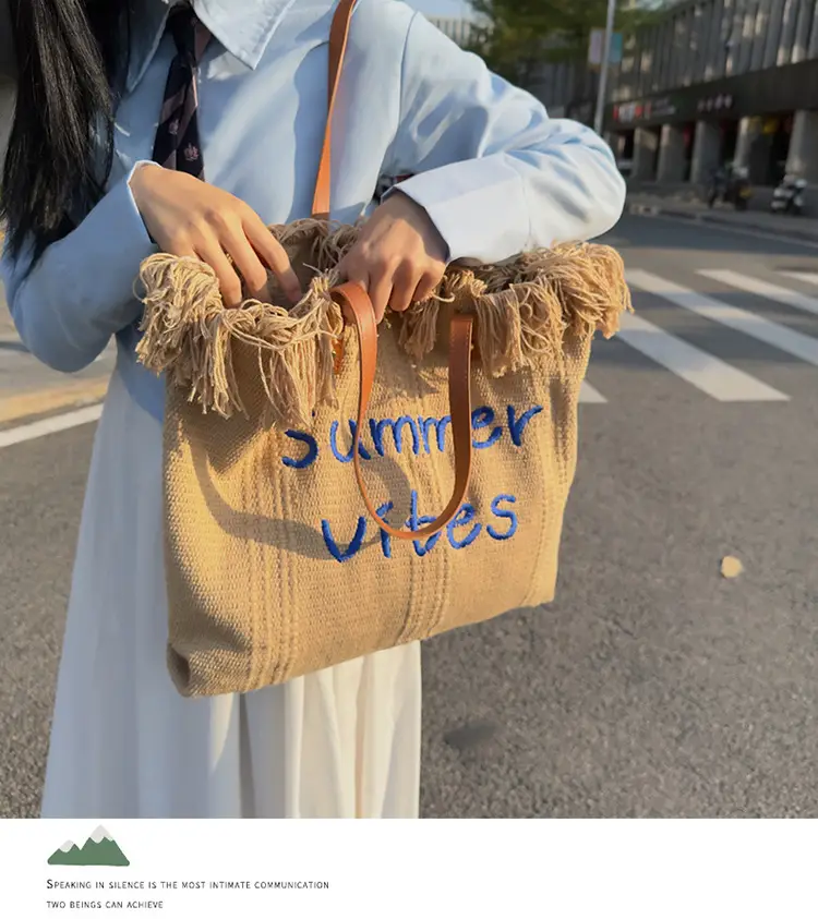 Women's Printed Shoulder Bag Summer Vibes Canvas Large — feature 17