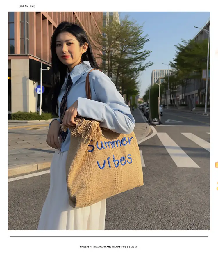 Women's Printed Shoulder Bag Summer Vibes Canvas Large — feature 19