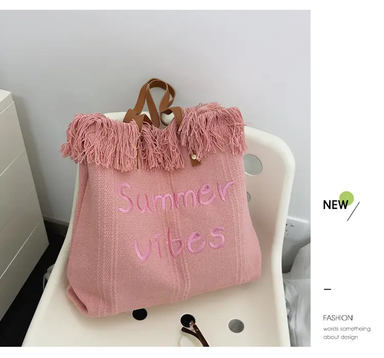Women's Printed Shoulder Bag Summer Vibes Canvas Large — feature 22